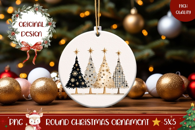 Boho Christmas Ornament, Christmas Tree Ornament Print