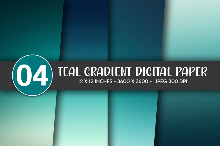 Teal Gradient Digital Paper