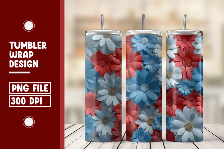 Flower Tumbler Wrap Design