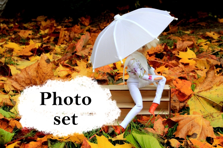 Doll photography scenes autumn unicorn room set of 12 JPG