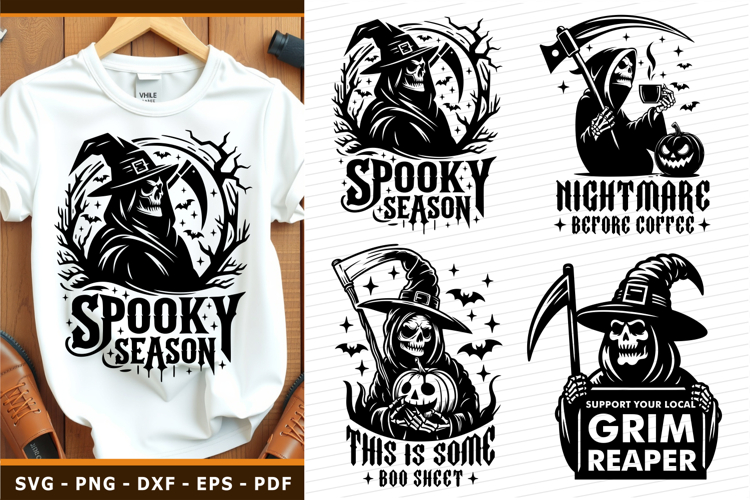 Halloween SVG, Grim Reaper, Skeleton SVG, Witch T shirt PNG