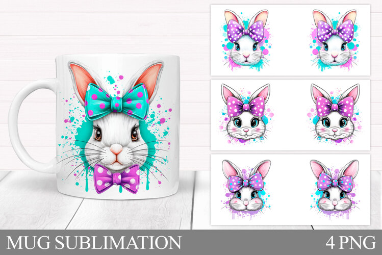 Cute Bunny Mug Design. Cute Bunny Sublimation example image 1