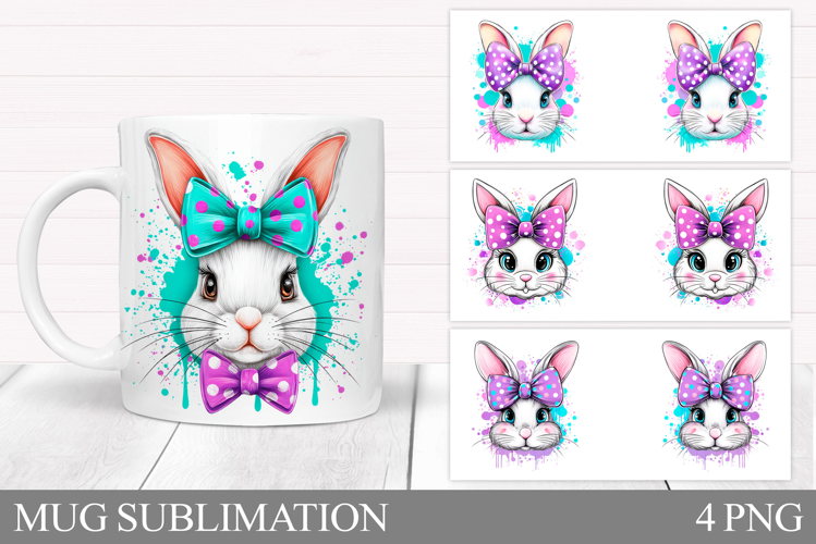 Cute Bunny Mug Design. Cute Bunny Sublimation