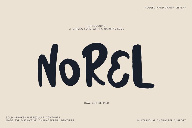 Norel Rugged Hand Drawn Display Font example image 1
