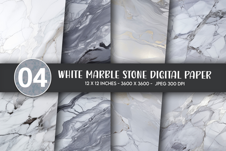 White Marble Stone Digital Paper