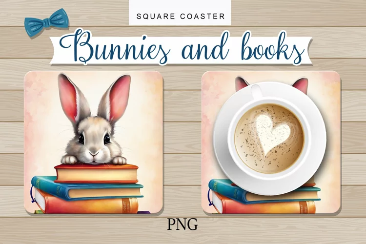 a hot plate, a bunny, books