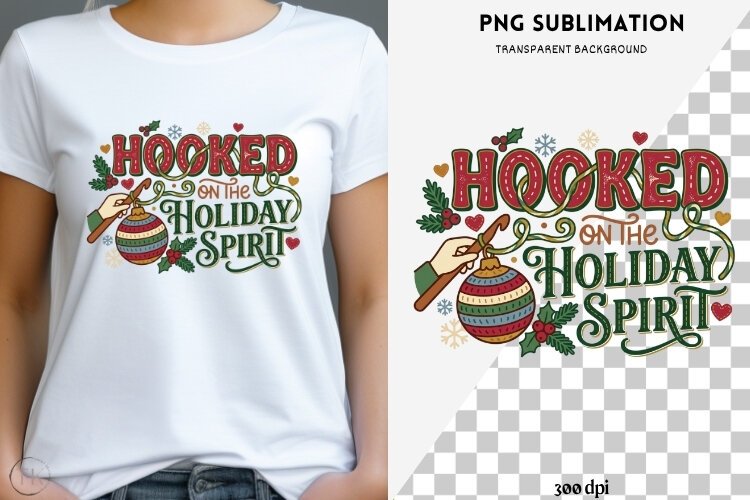 Christmas crochet png design for T-shirts example image 1