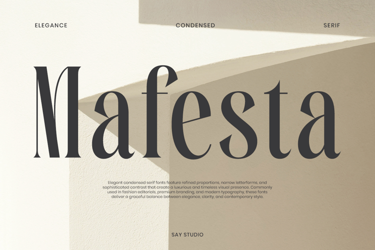 Mafesta - Elegant Condensed Serif Font