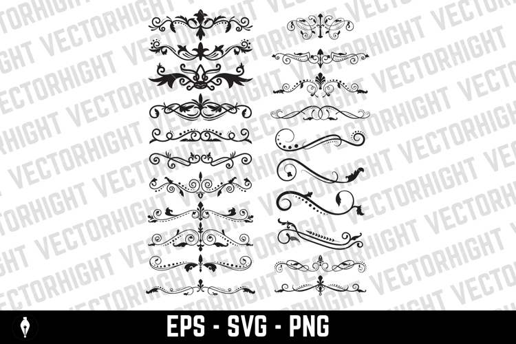 Flourishing decorative elements for retro design.