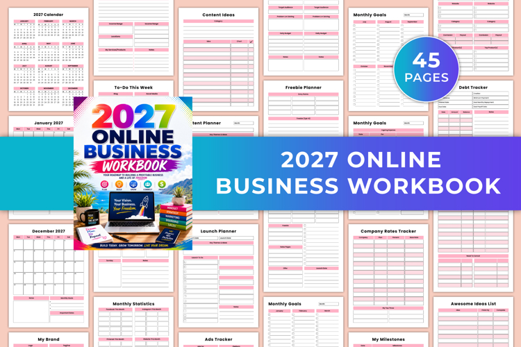 2027 Online Business Workbook | Business Planner, Marketing