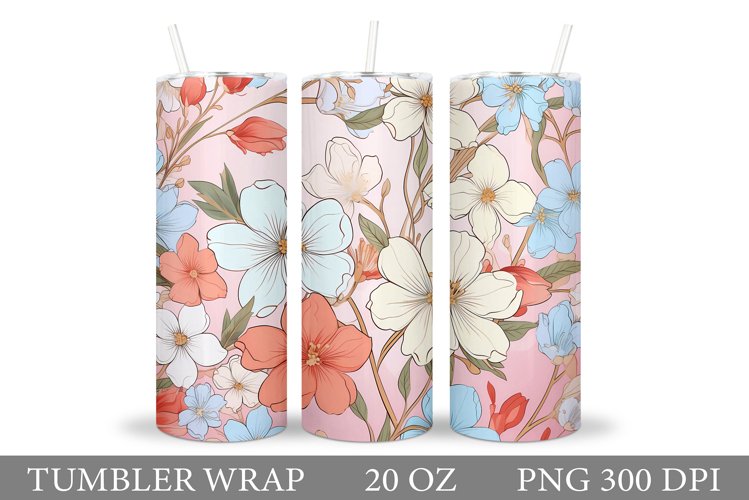 Flowers Tumbler Design. Spring Tumbler Sublimation