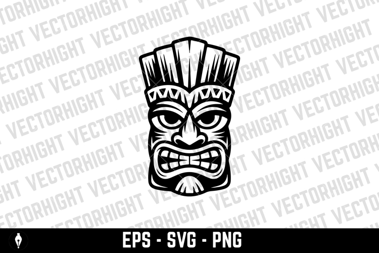 Traditional polynesian tiki idol. Illustration of tribal tik