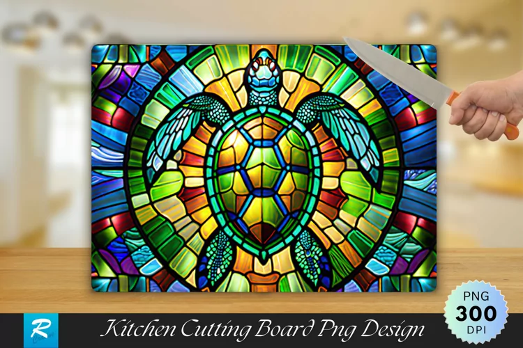 Stained Glass Window Cutting Board Sublimation Design