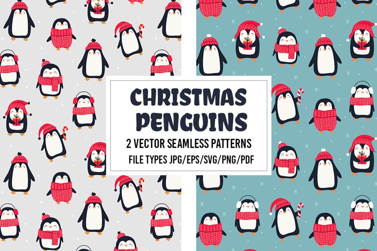 Christmas Svg, Christmas pattern Svg, Christmas penguins example image 1