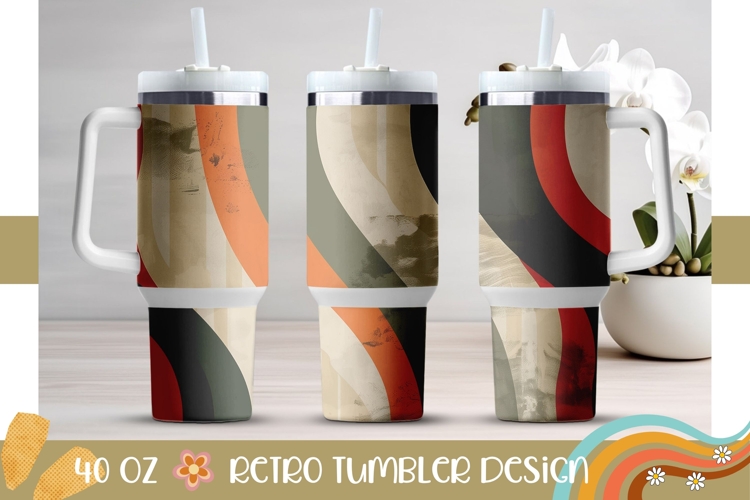 Retro Stripes Tumbler Sublimation, 40 Oz Tumbler Design