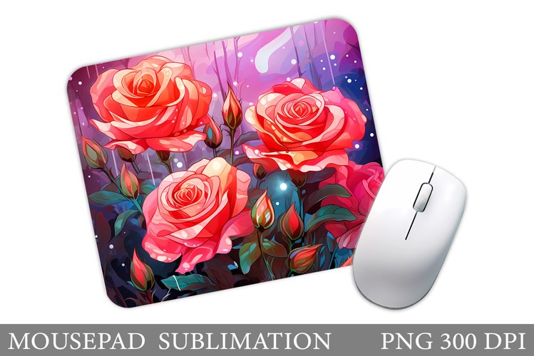 Roses Mouse Pad Sublimation. Flowers Mouse Pad Design