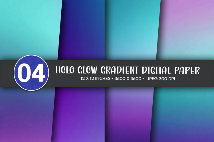 Holo Glow Gradient Digital Paper