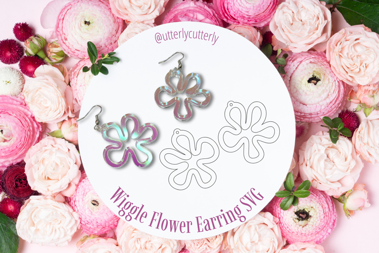 Wiggle Flower Earring Laser Cut File- SVG FILE
