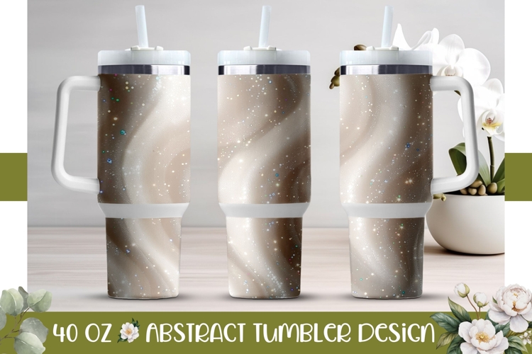 White Glitter Tumbler PNG, Glitter 40 Oz Tumbler Template