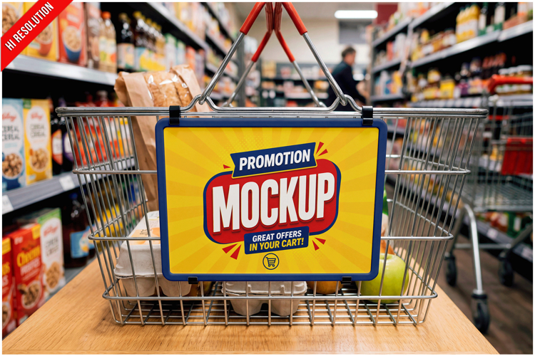 Market Shopping Basket Mockup
