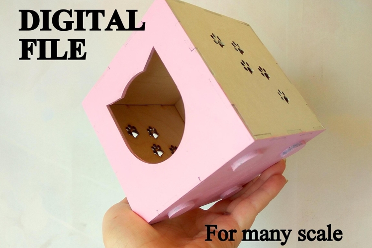 Miniature pet home vector file. Instant download laser cut