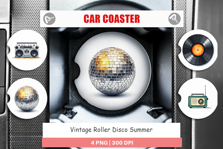 Vintage Roller Disco Summer Car Coaster