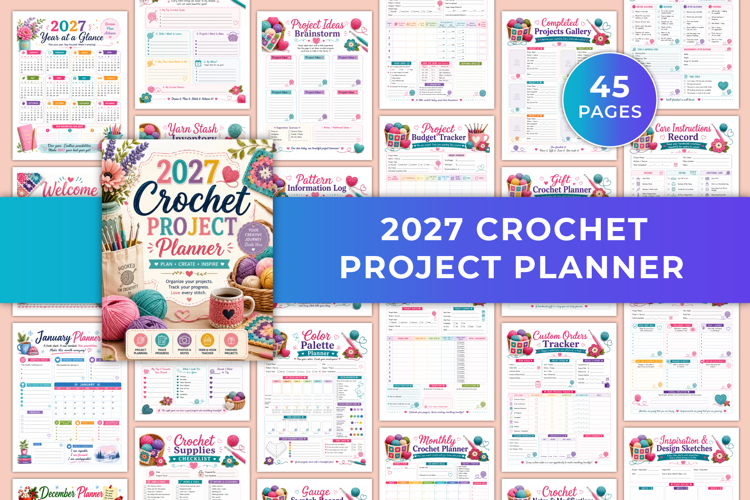 2027 Crochet Project Planner Kdp interiors