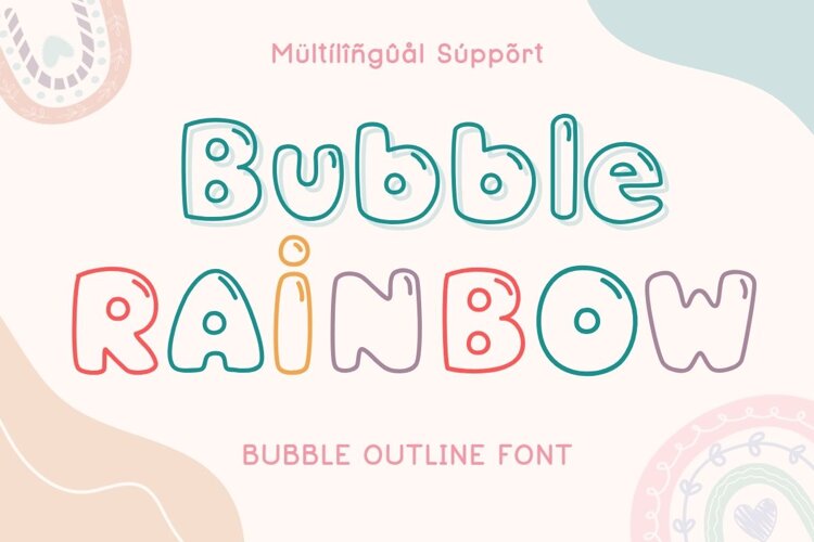 Bubble Rainbow - Outline Font example image 1