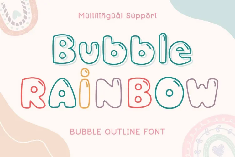 Bubble Rainbow - Outline Font