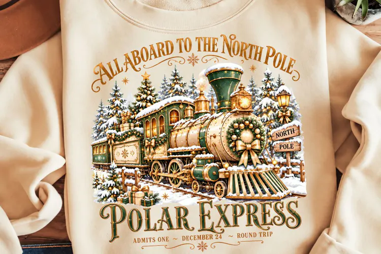 Polar Express Christmas Train Sublimation, Funny Christmas