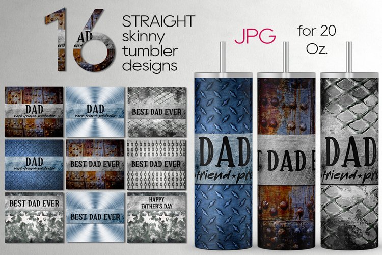 Fathers Day design| Skinny tumbler sublimation bundle, JPG