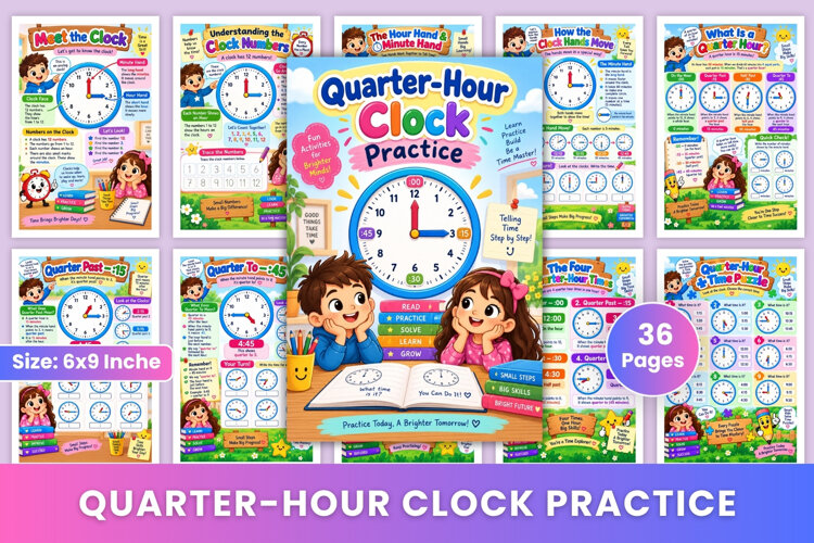Quarter-Hour Clock Practice example image 1
