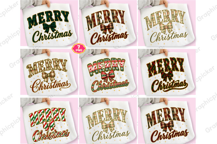 Christmas PNG, Merry Christmas Plaid, Merry Christmas PNG example image 1