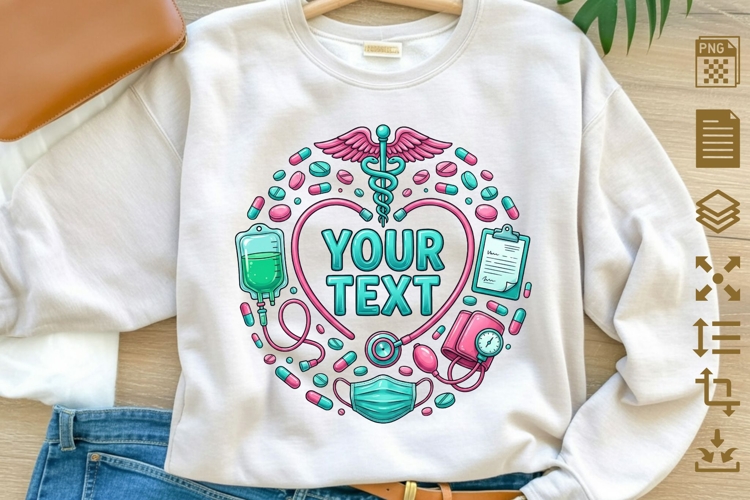 Personalized Nurse Sublimation Design, Your Text Medical