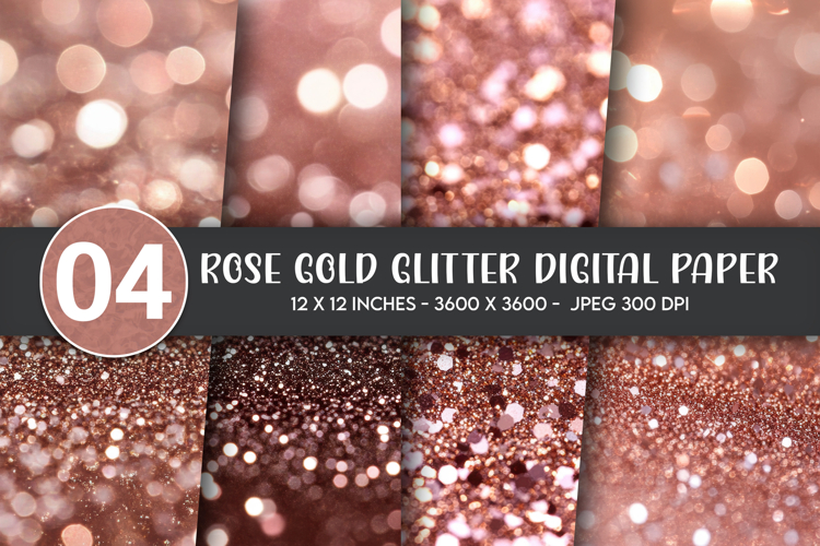 Rose Gold Glitter Digital Paper