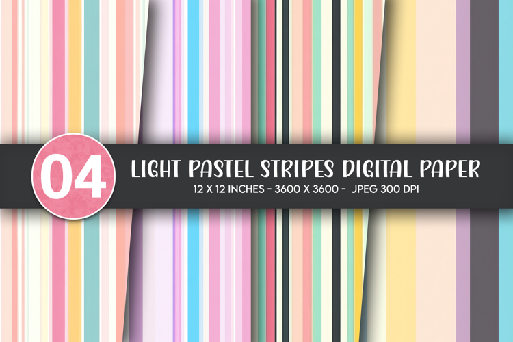 Light Pastel Stripes Digital Paper