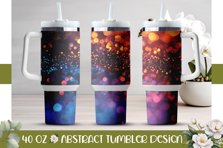 Blue Glitter Tumbler Design, Sparkle 40 Oz Tumbler Wrap