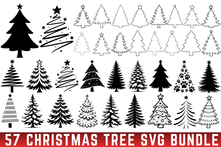 Whimsical christmas tree clipart Image 4
