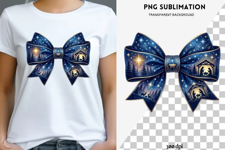 Christmas winter bow png design for T-shirts