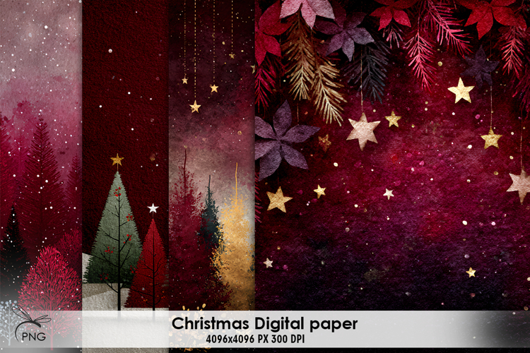 Christmas digital paper, background clipart