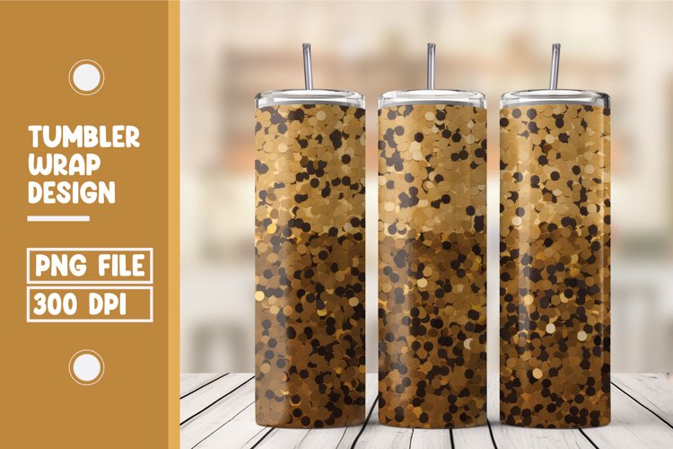 Golden Glitter paper tumbler wrap design example image 1