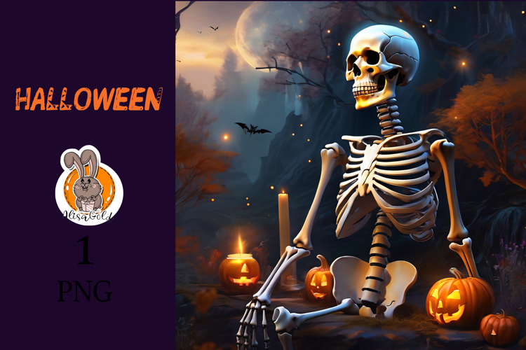 skeleton , halloween, pumpkin
