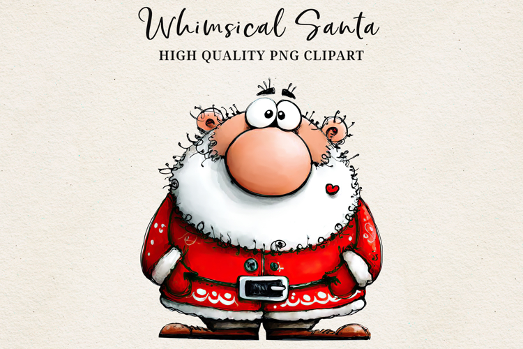 Whimsical Santa Clipart | Cute Christmas Santa PNG