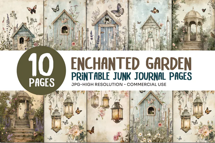Enchanted Garden Junk Journal Pages