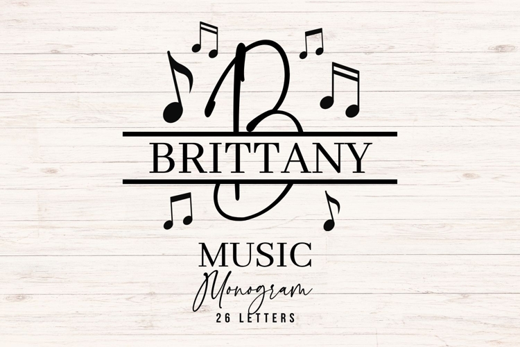 Music Split Monogram SVG Bundle AZ | Musical Notes