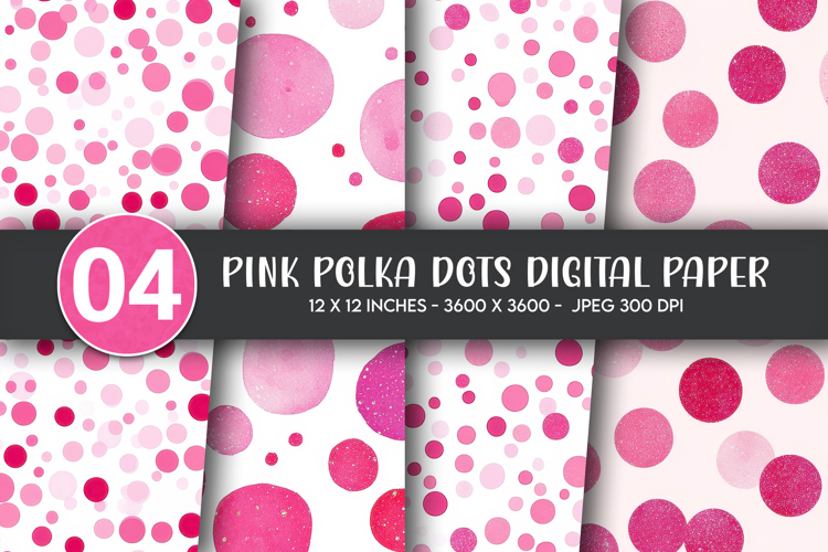 Pink Polka Dots Digital Paper
