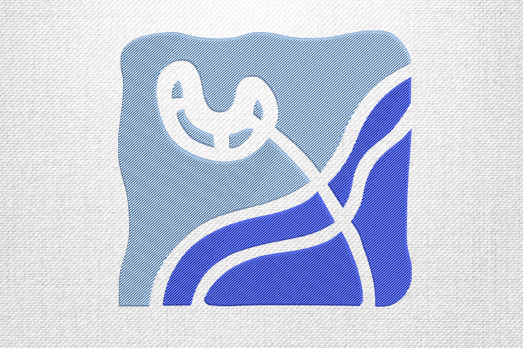 Abstract Blue Floral Square Embroidery Design File