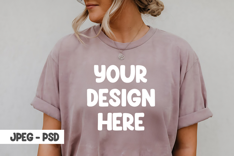 Female model t-shirt mockup psd   jpeg