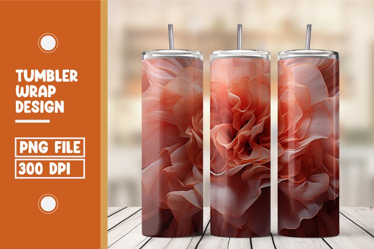 3d flower pattern tumbler wrap sublimation example image 1