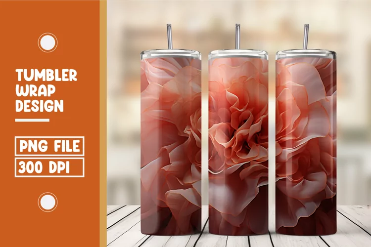 3d flower pattern tumbler wrap sublimation